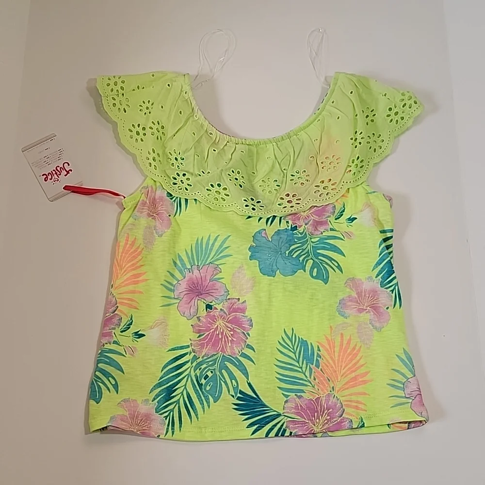 Justice Girls Fash Ruffle Tank Top Size L (12-14)